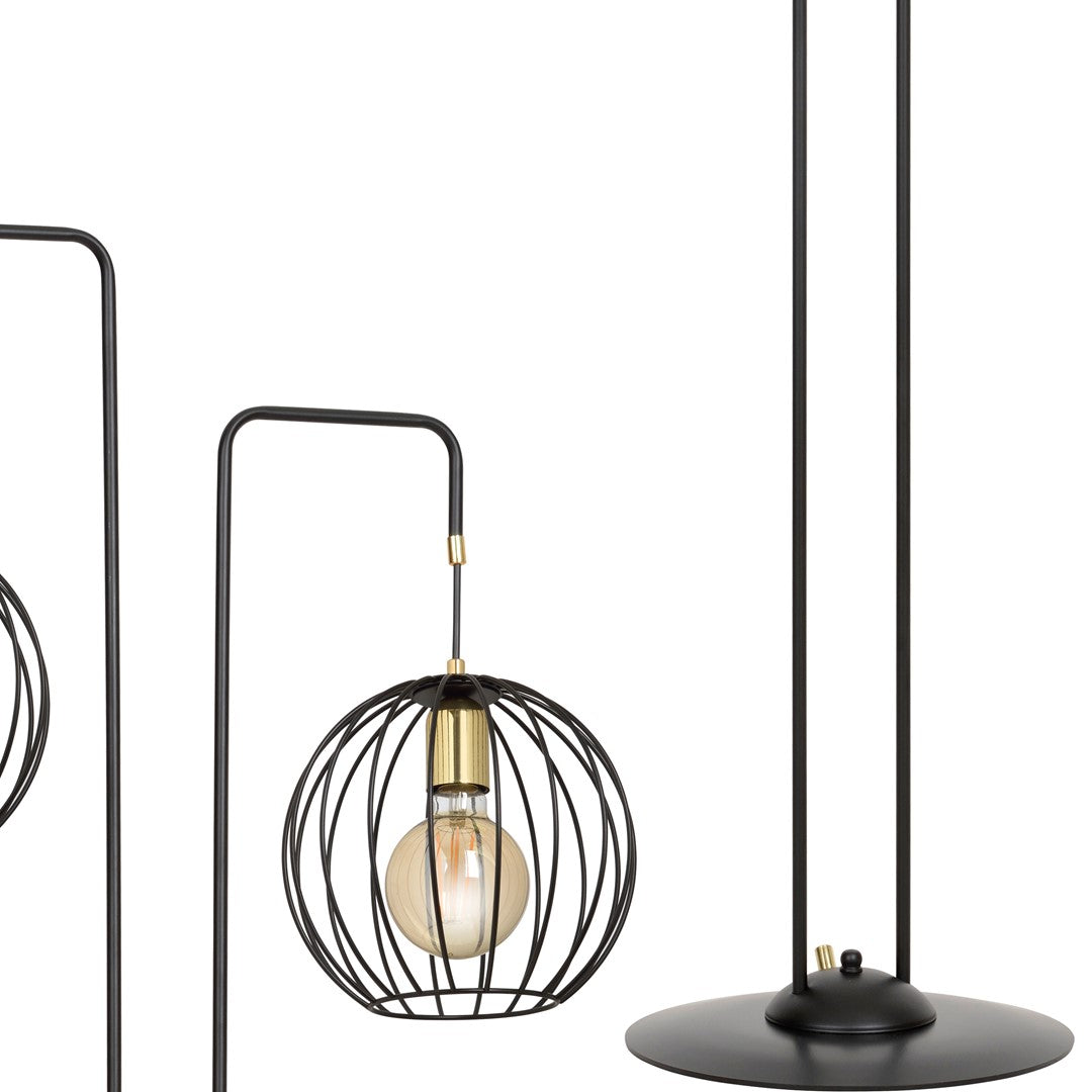 Lampa podłogowa ALBIO LP2 BLACK nowoczesna loft czarno/złota