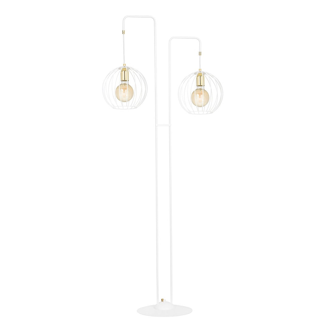 Lampa podłogowa ALBIO LP2 WHITE nowoczesna loft biało/złota