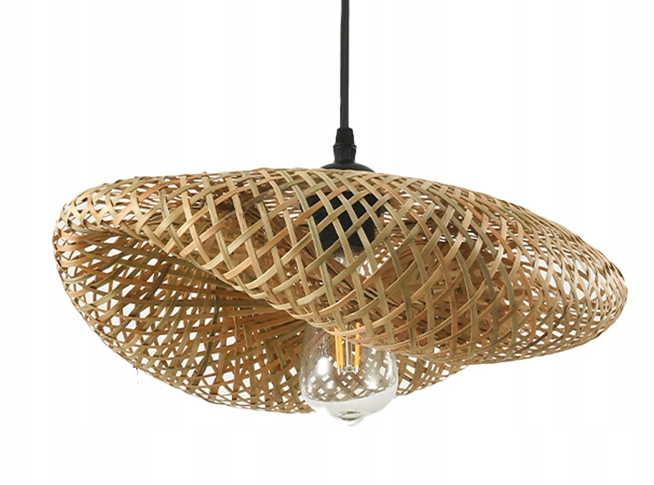 Lampa Wisząca BOHO Sufitowa Klosz 40cm Bambusowa E27 Pleciona Duża