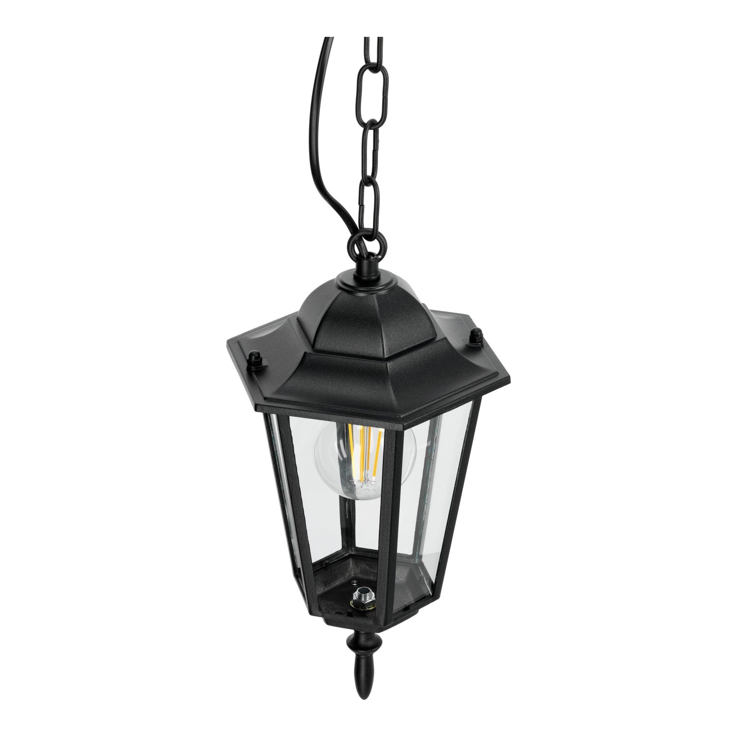 Lampa ogrodowa WISZĄCA czarna ZEWNĘTRZNA latarnia IP54 stylowa E27