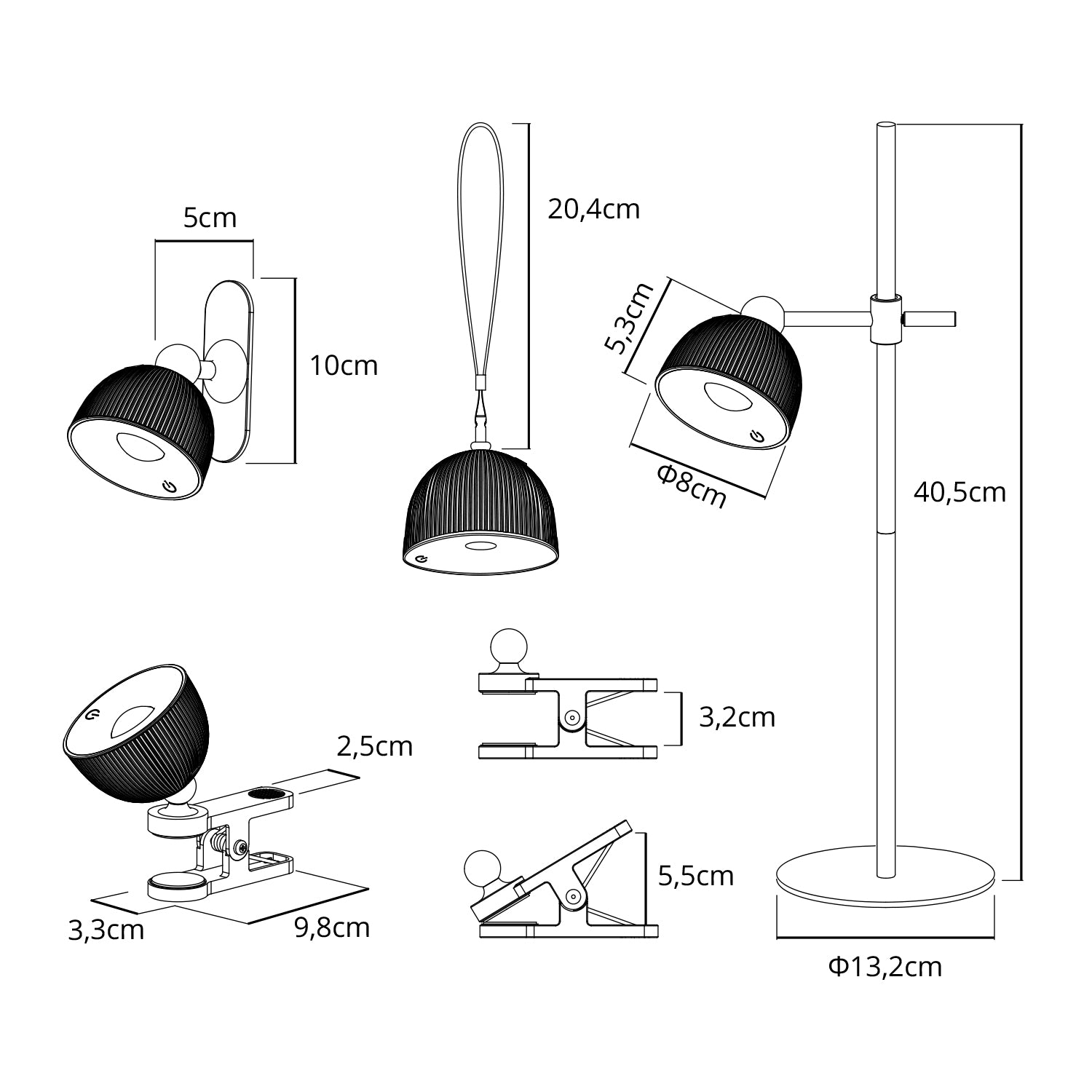 Lampka LED ORBI 2,5W na klik REGULACJA BARWY ŚWIATŁA USB 4w1 RÓŻOWA