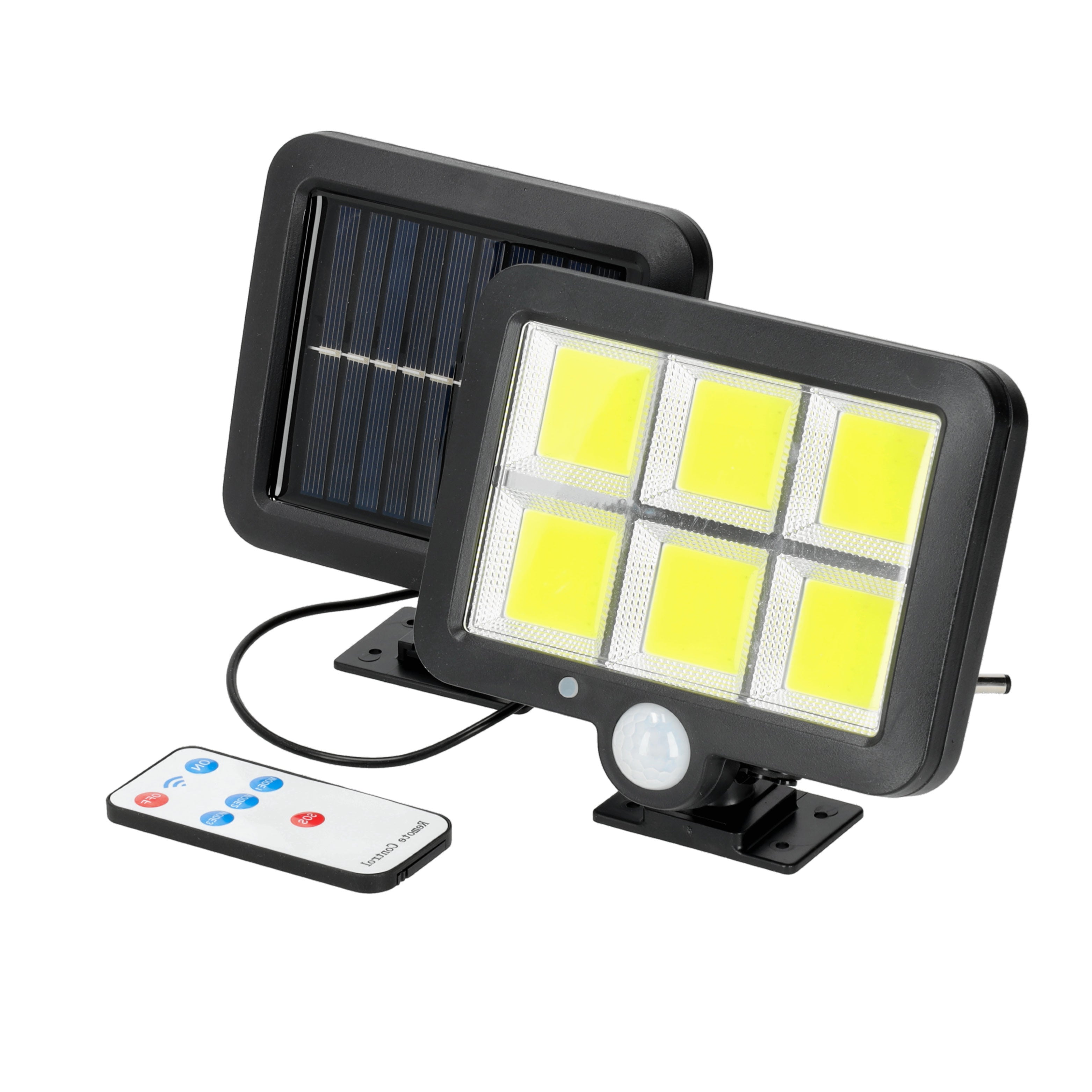 LAMPA SOLARNA LED Halogen Czujnik Ruchu Ogrodowa Barwa Zimna 6000K + PILOT