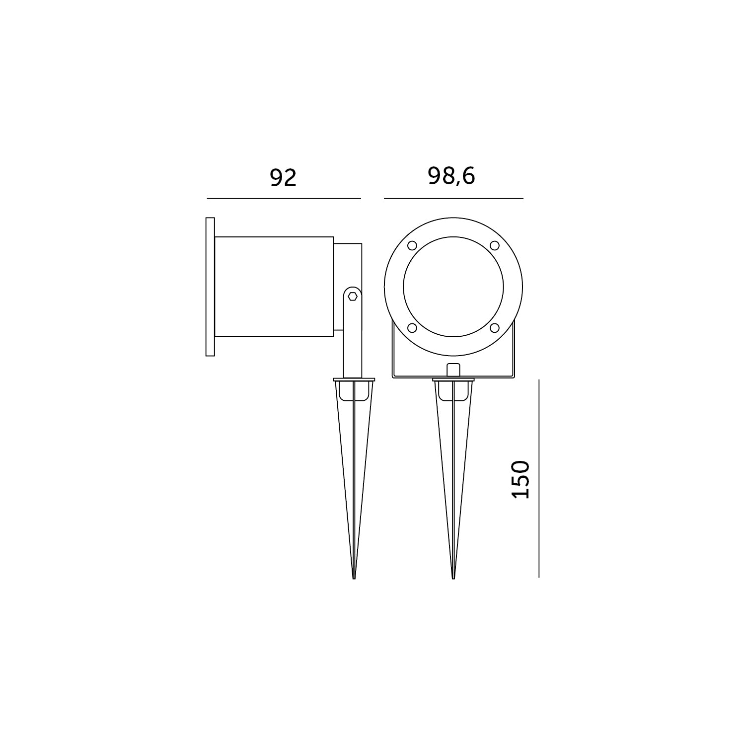 ZESTAW 3x Lampa ogrodowa PORTO + 3x żarówka GU10 3W premium NEUTRALNA