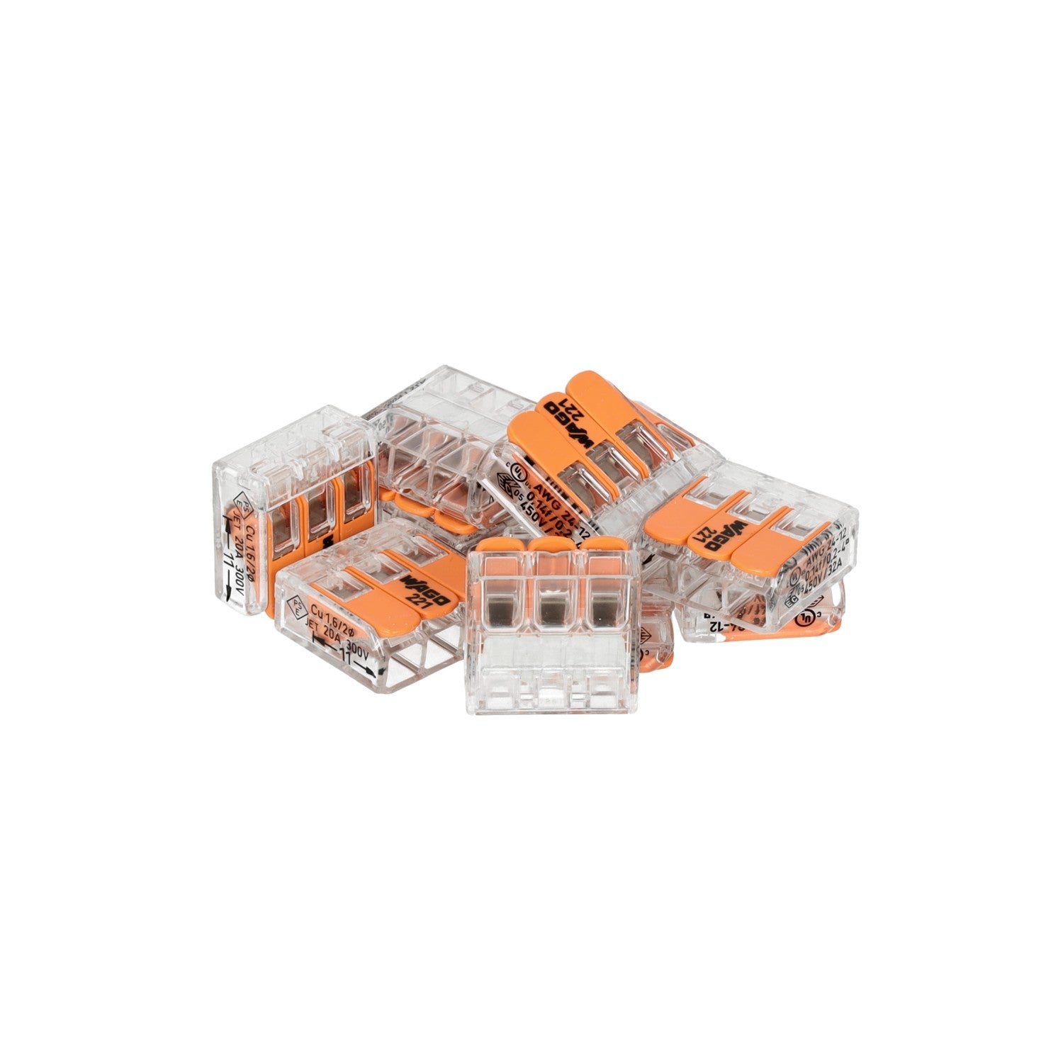 ZESTAW 10x Szybkozłączki WAGO 3 gniazda 0,14-4mm 221-413 złączka zaciskowa