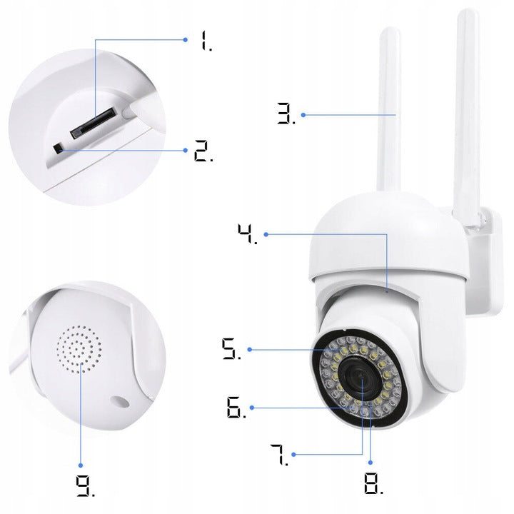 KAMERA OBROTOWA SMART WIFI IP ZEWNĘTRZNA FULL HD 2MP 1080p ZOOM 4x DETEKCJA