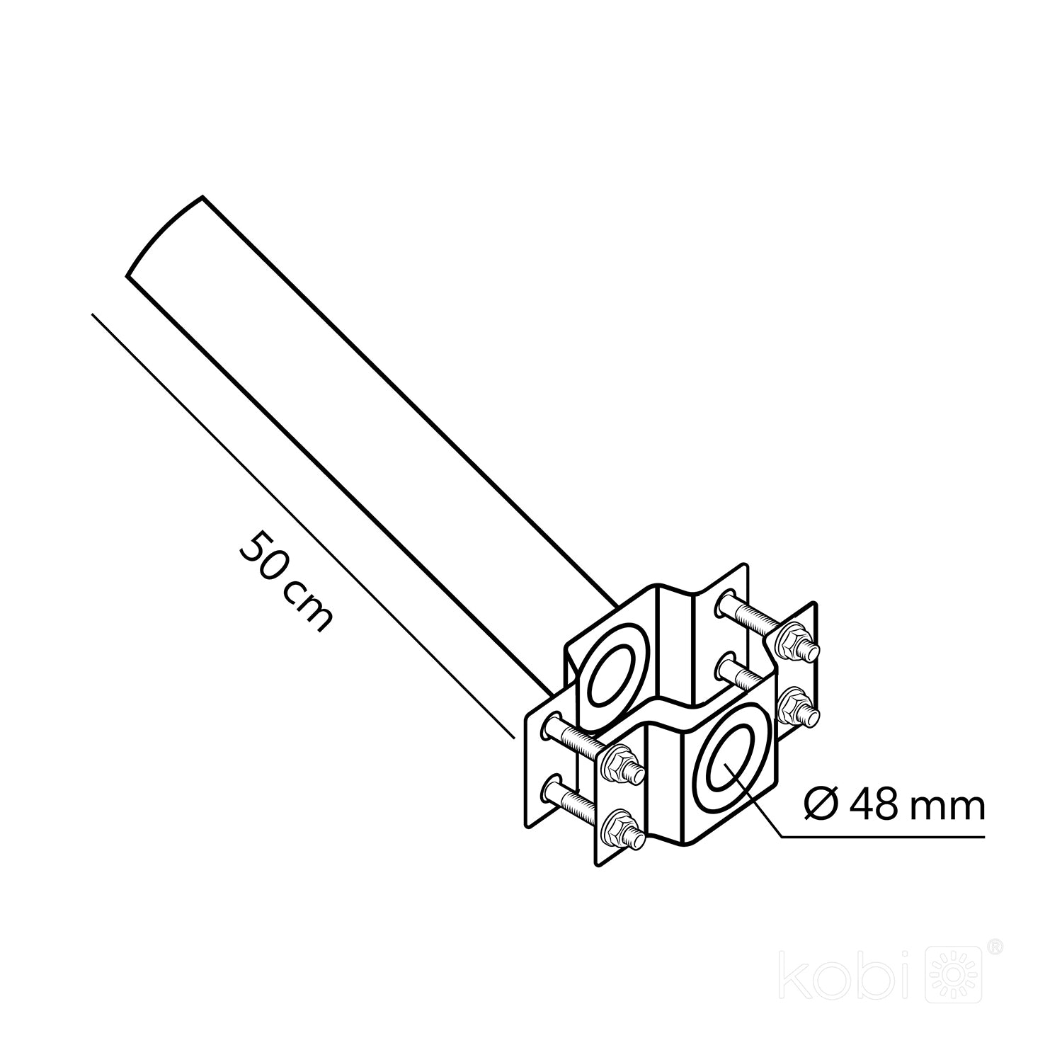 Uchwyt Ścienny BASE SE 500mm Fi 48mm