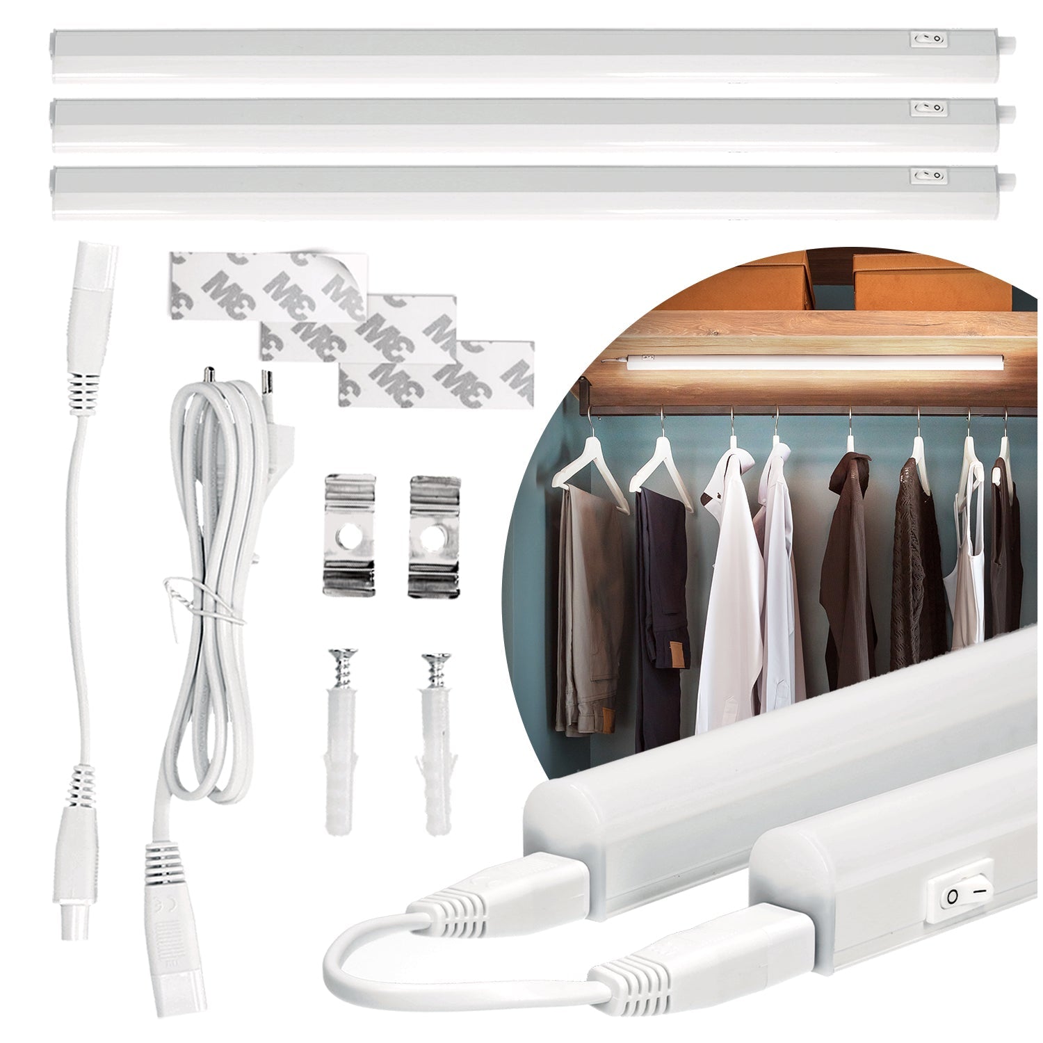 3x Oprawa Meblowa LED 8W Listwa Podszafkowa 60cm Barwa Neutralna 4000K LLS - LAITICA