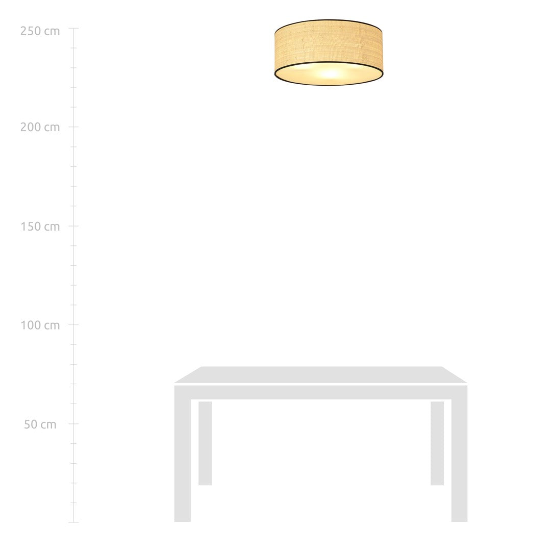 Lampa sufitowa PLAFON OLIMPIA odcienie brązu 3 punkty światła E27 RATTANOWA