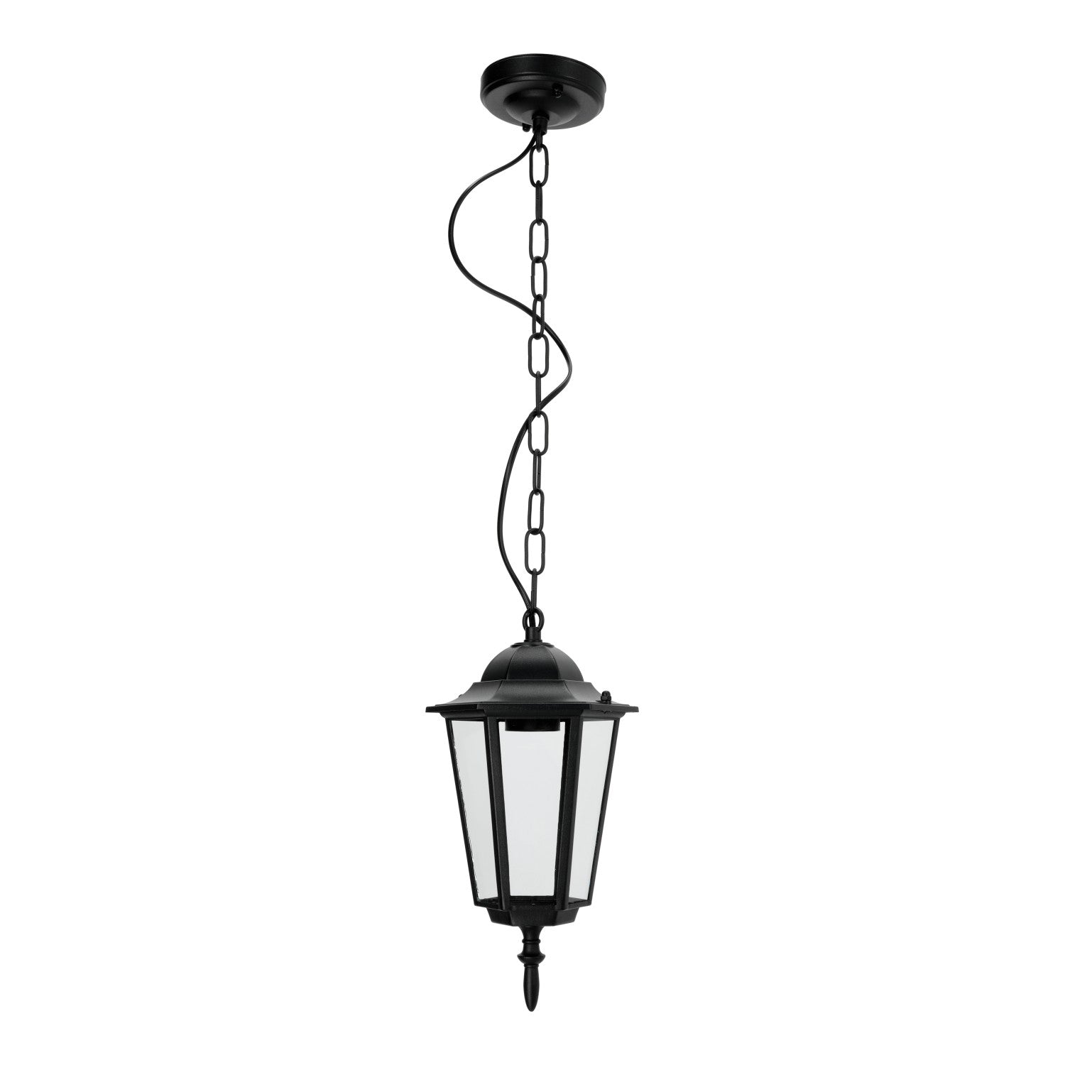 Lampa ogrodowa WISZĄCA czarna ZEWNĘTRZNA latarnia IP54 stylowa E27