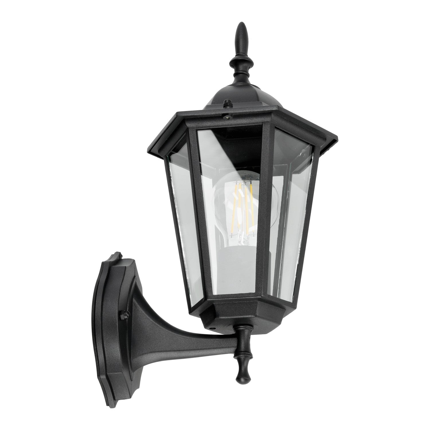 Lampa ogrodowa ścienna CZARNA kinkiet zewnętrzny stylowa IP54 E27 latarnia