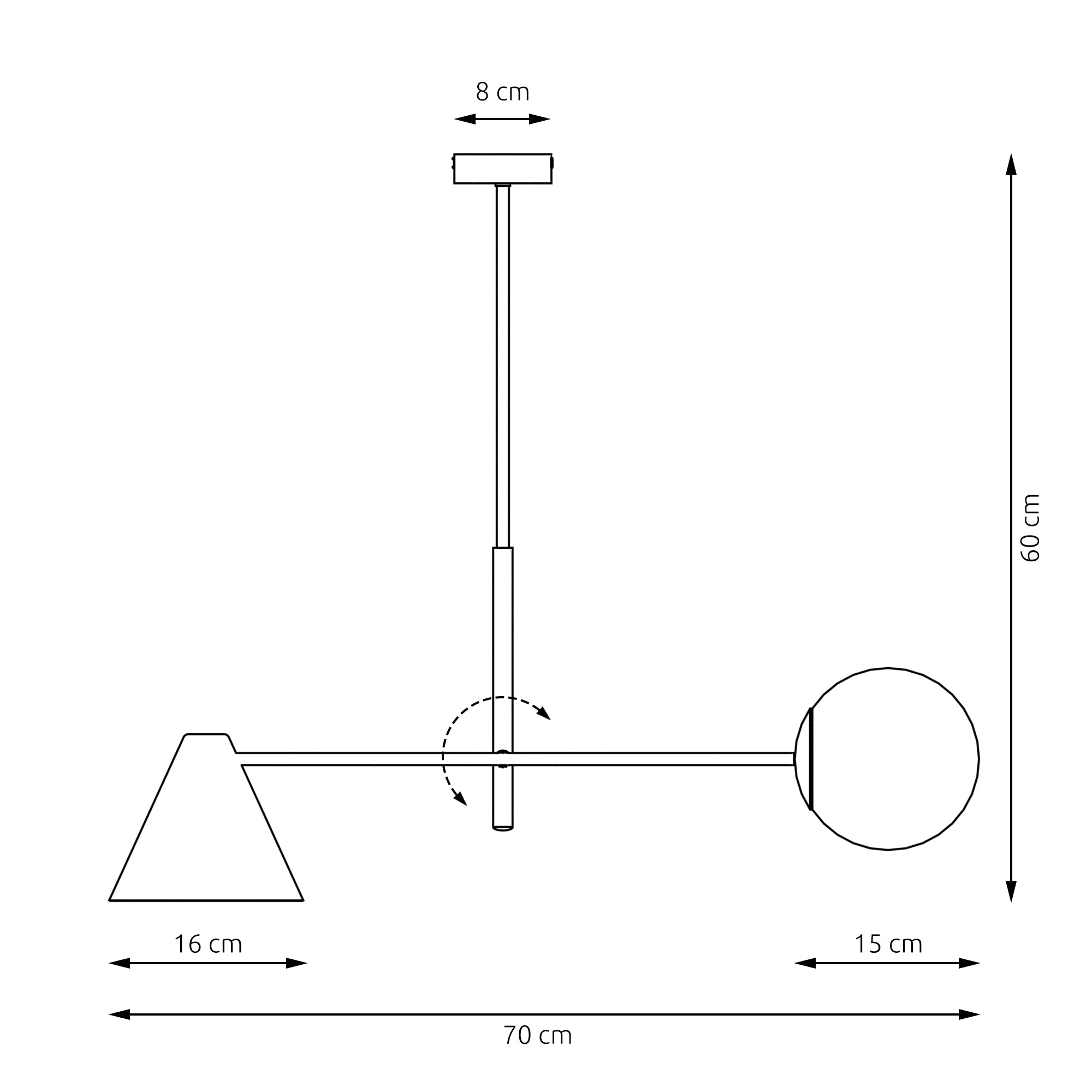 Nowoczesna lampa wisząca INEZ żyrandol 2 klosze E14 czarna industrialna