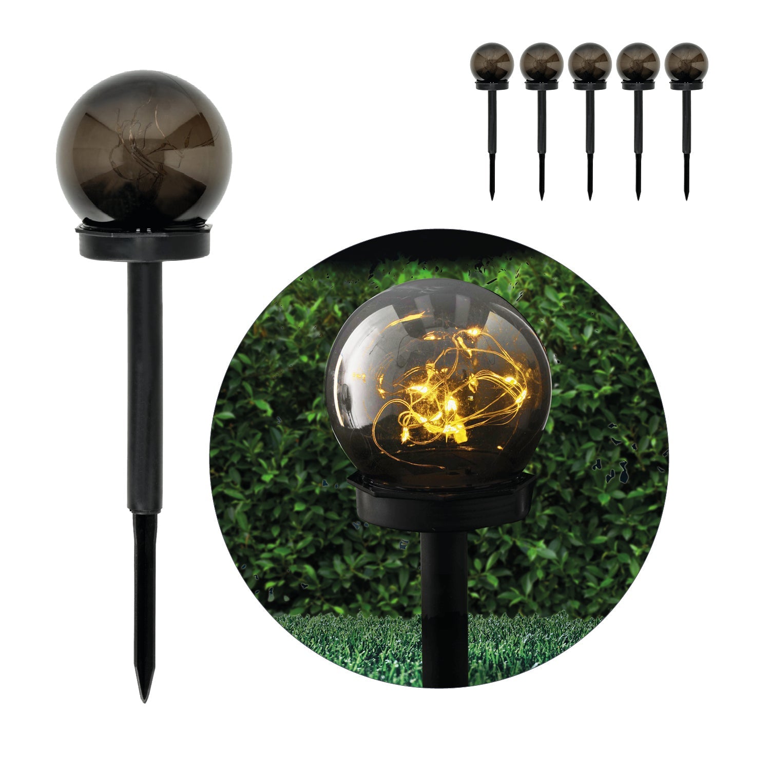 5 - PAK lampa solarna LUMIA 0,12W dekoracyjna do ogrodu BARWA CIEPŁA wbijana - LAITICA