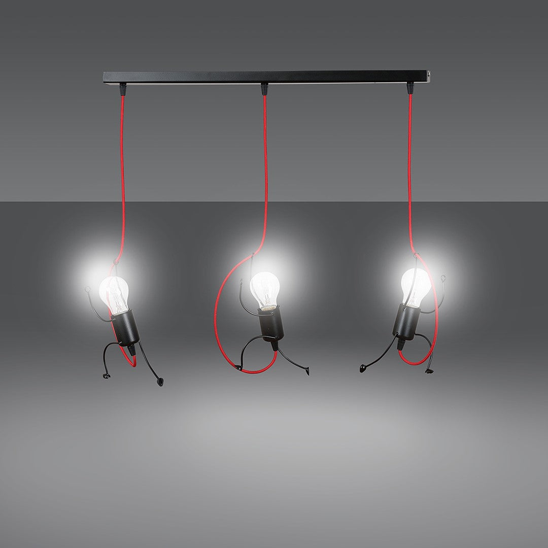 Lampa wisząca BOBI 3 BLACK dziecięca czarna