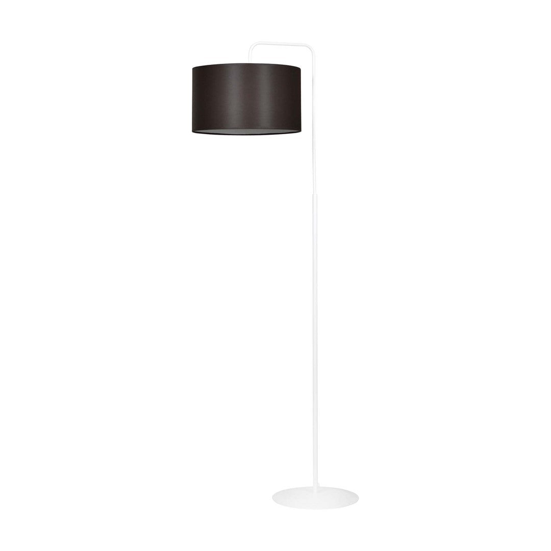 Lampa podłogowa TRAPO LP1 WH WENGE biała, brąz, abażur