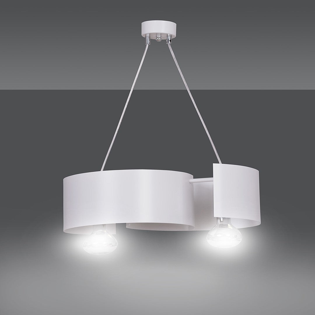 Biała lampa wisząca SYDNEY 2-punktowa E27 REGULOWANA nowoczesny design