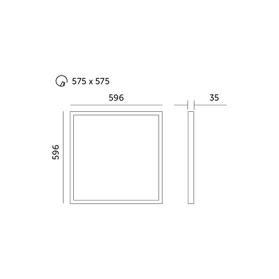 Panel LED SOBRE 60X60 40W barwa neutralna biała wymiary 