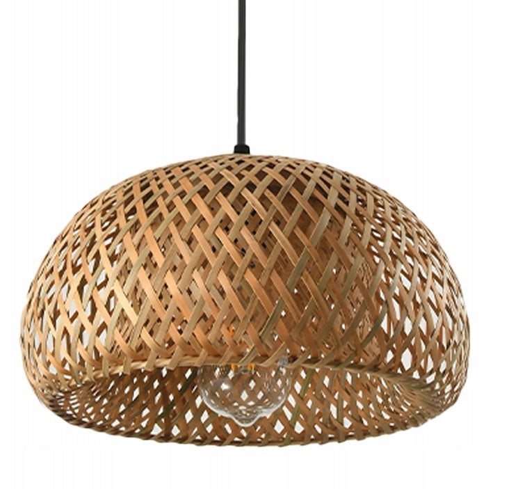 Lampa Wisząca styl boho Naturalna Mała 30cm Klosz Bambusowy do Salonu E27