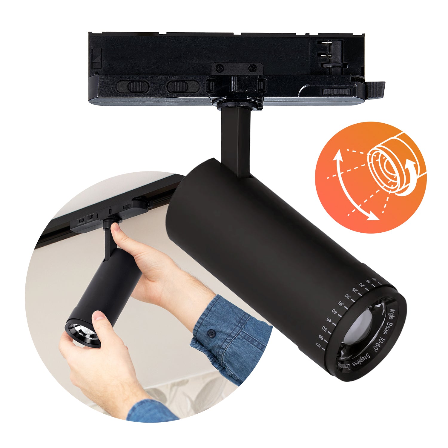 Reflektor szynowy LED NEXTRACK VISION 30W 3CCT 30-60° czarny