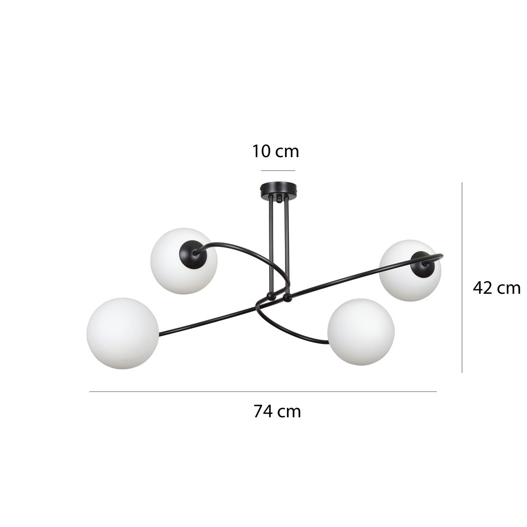 Lampa sufitowa SELBI 2 WHITE klasyczna, klosz, biała