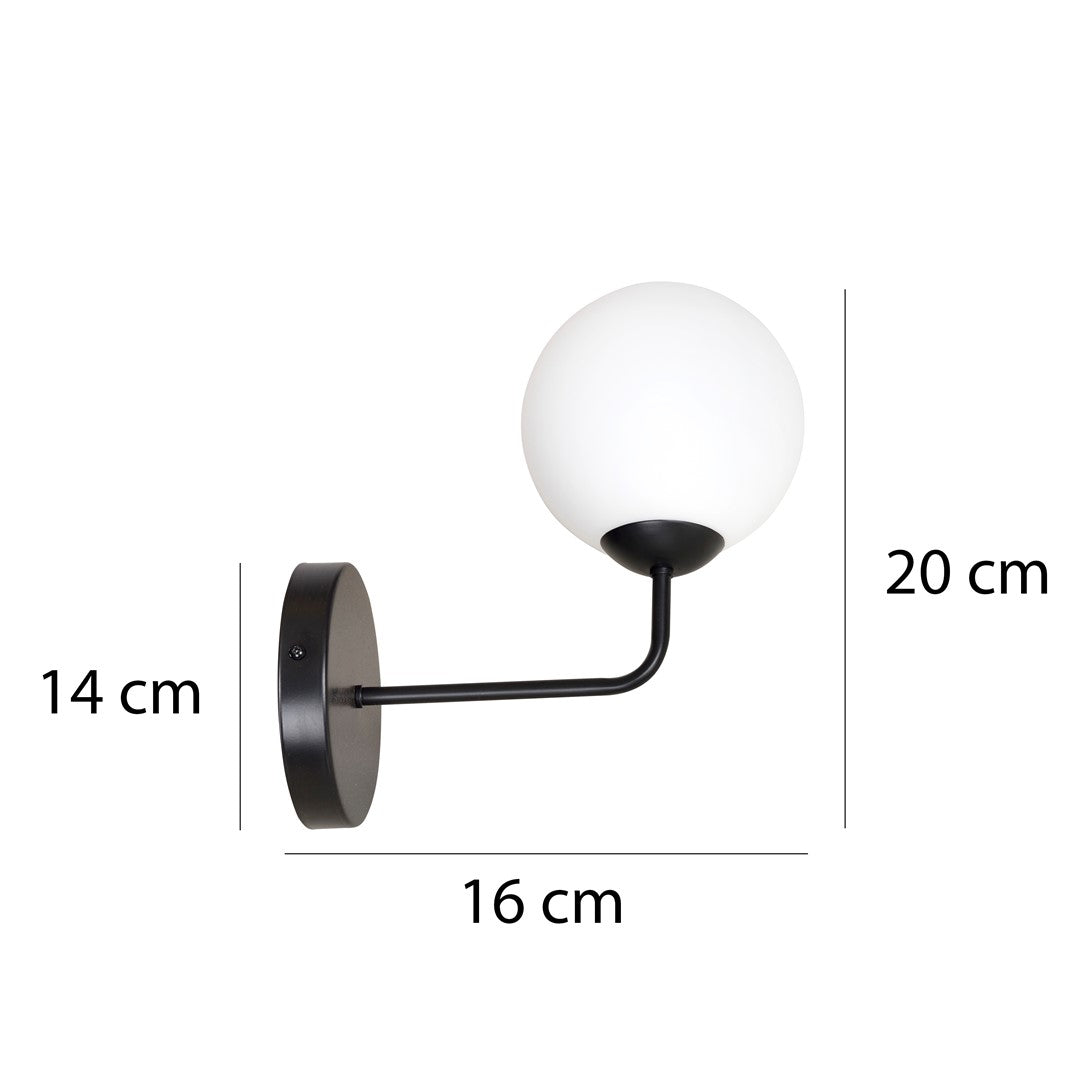 Lampa ścienna SELBI K1 BLACK czarny stal lakierowana/szkło Kinkiet