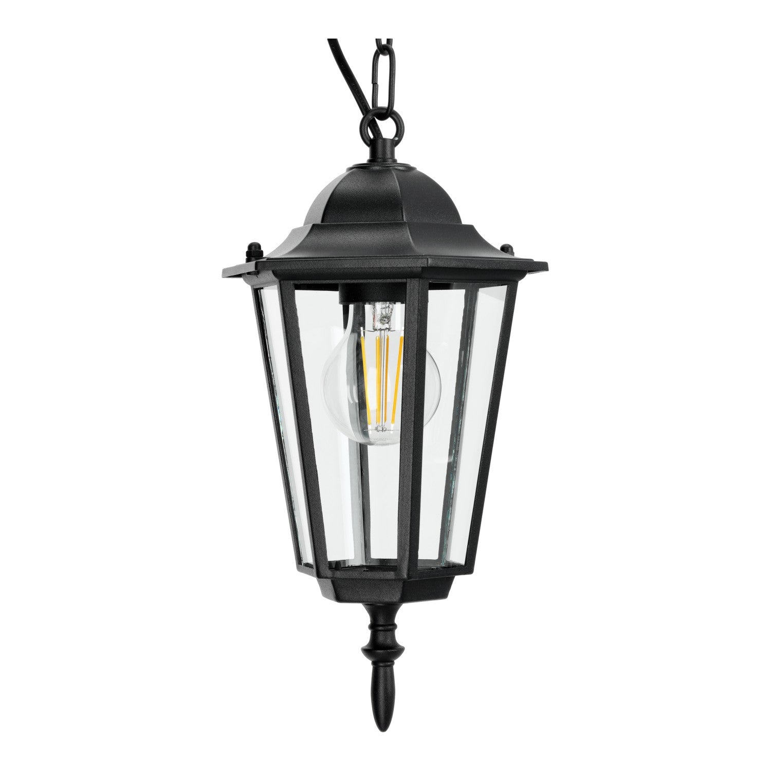 Lampa ogrodowa WISZĄCA czarna ZEWNĘTRZNA latarnia IP54 stylowa E27