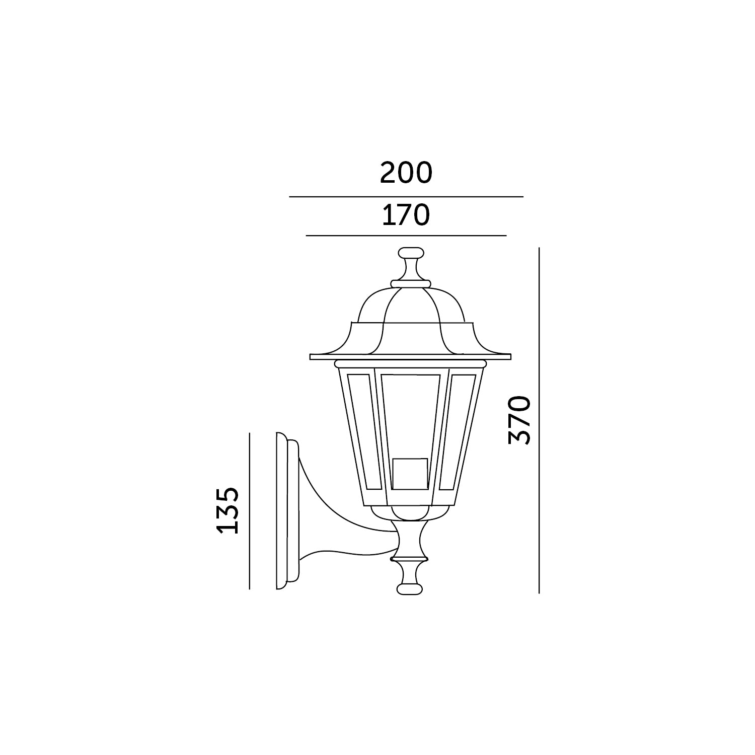 Lampa ogrodowa ścienna CZARNA kinkiet zewnętrzny stylowa IP54 E27 latarnia