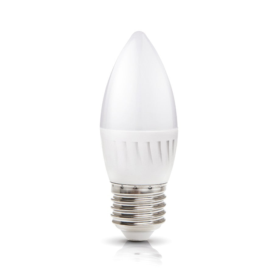 Żarówka LED świeczka 9W E27 barwa CIEPŁOBIAŁA 3000K 900lm ceramiczny korpus