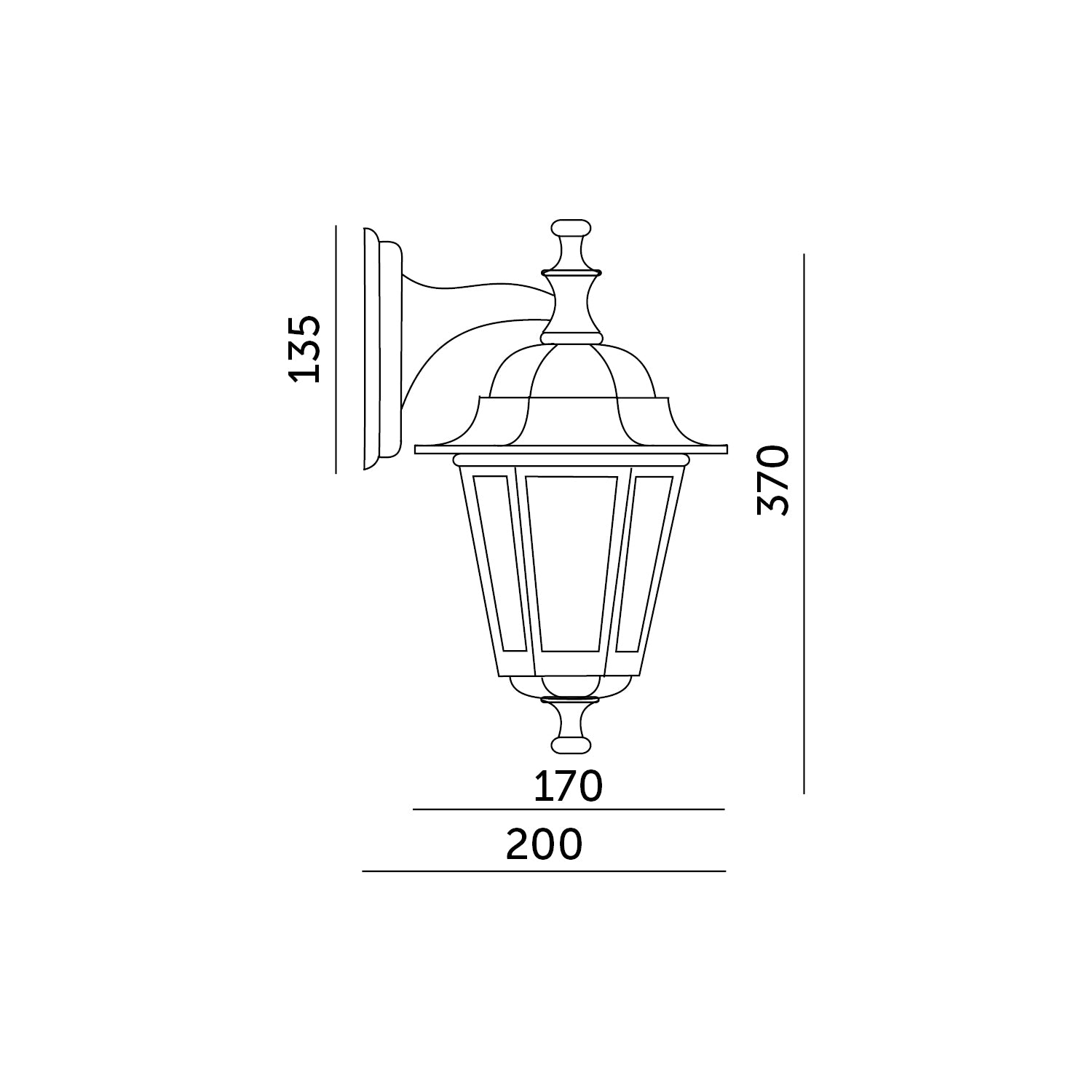 Kinkiet zewnętrzny CZARNY LATARNIA ogrodowa E27 lampa elewacyjna IP54