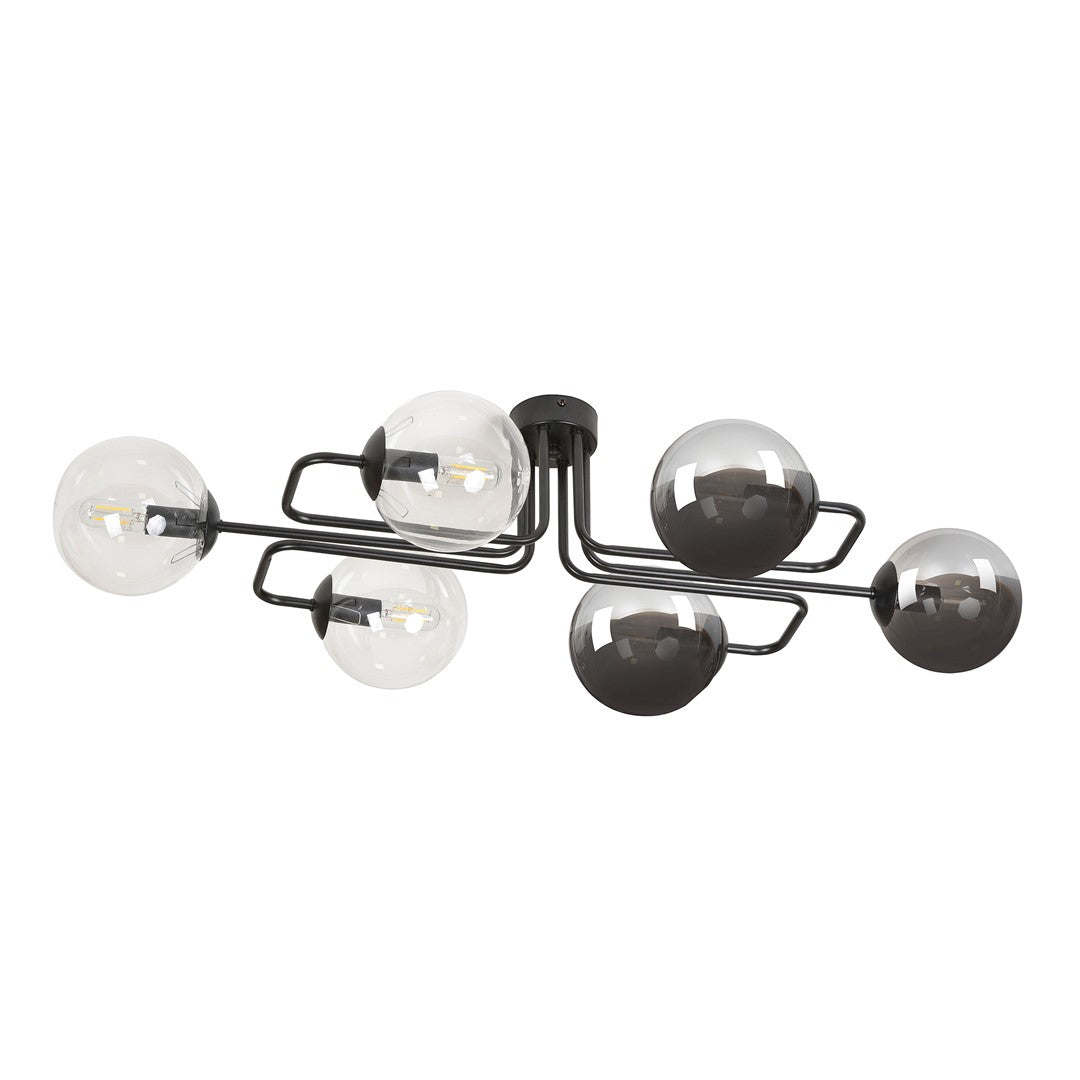 Lampa sufitowa BRENDI 6A BL MIX 3 loft klosze mix czarna