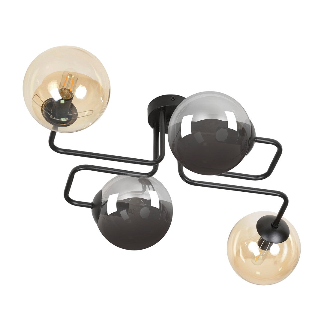 Lampa sufitowa BRENDI 4 BL MIX 2 loft klosz mix czarna