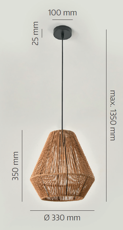 Lampa wisząca w stylu BOHO SIBU trzonek E27