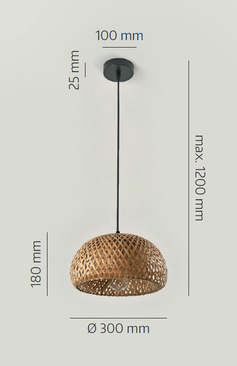 Lampa wisząca BAKU S styl boho sufitowa mała