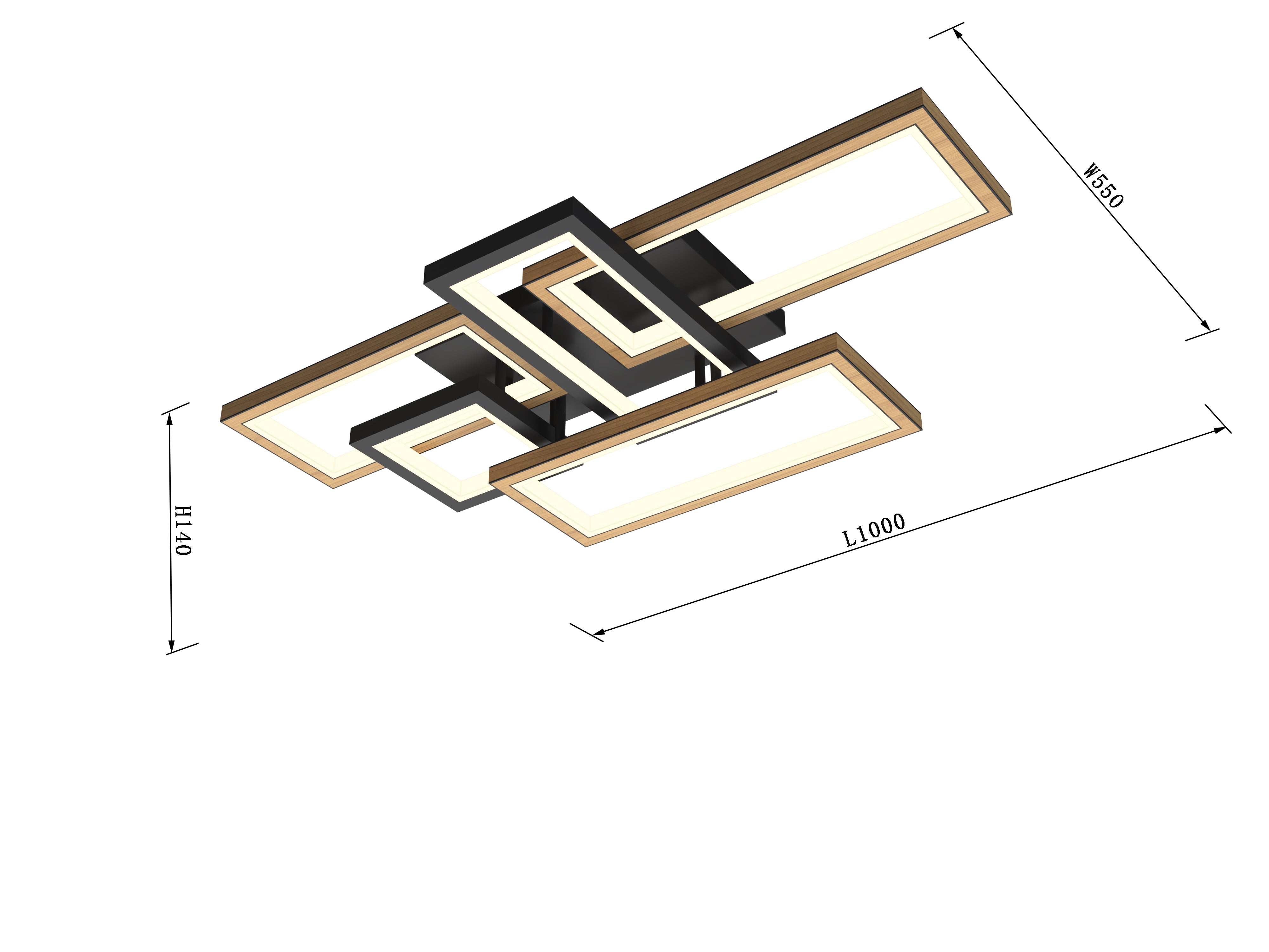 Stylowa lampa sufitowa LED MALTA 5-punktowa DUŻA barwa ciepła geometryczna