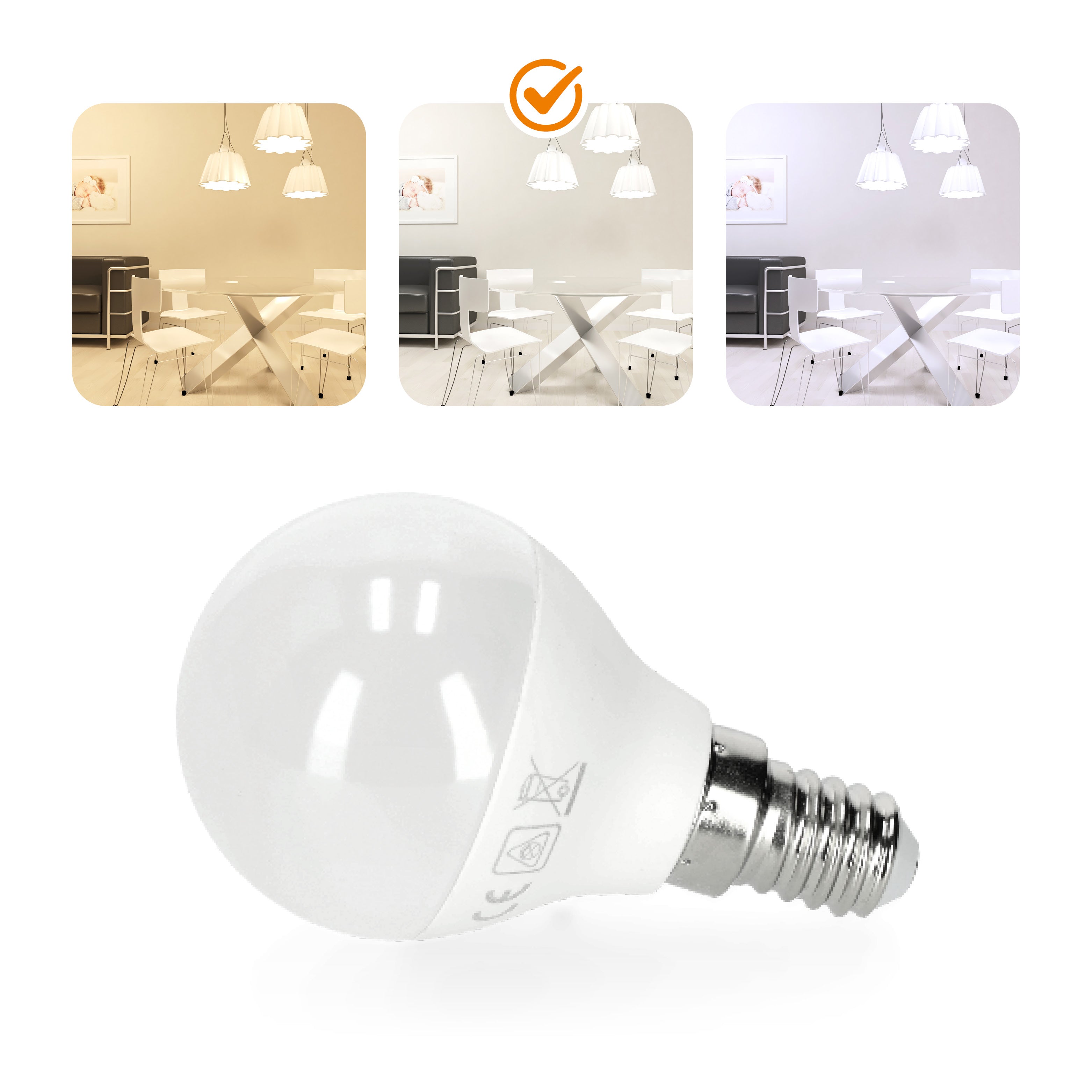 10x Żarówka LED MB 8,5W Barwa Neutralna Biała E14 4000K 180 stopni 806lm