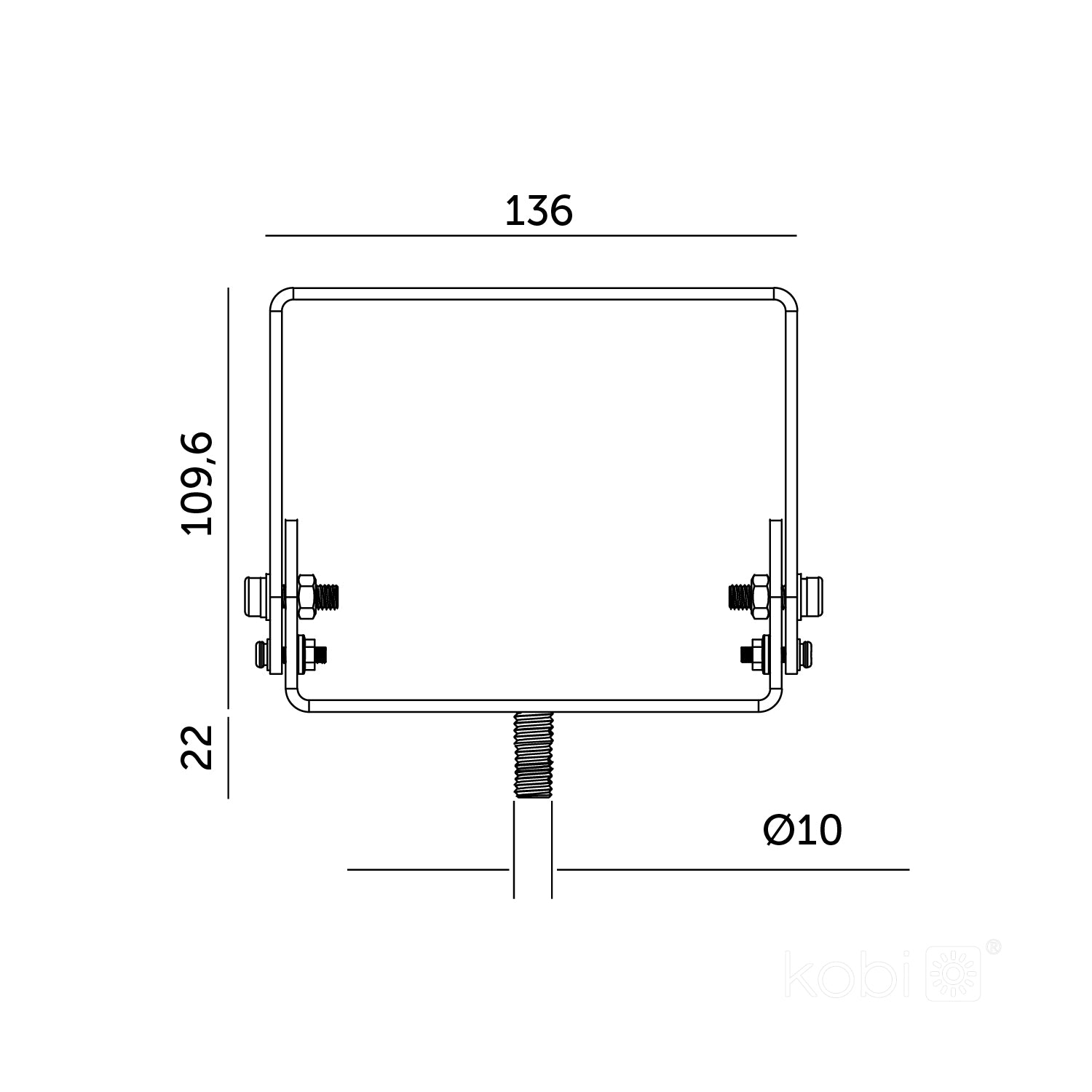 Zestaw oprawa przemysłowa LED EIRA 100W 120° neutralna + uchwyt do montażu