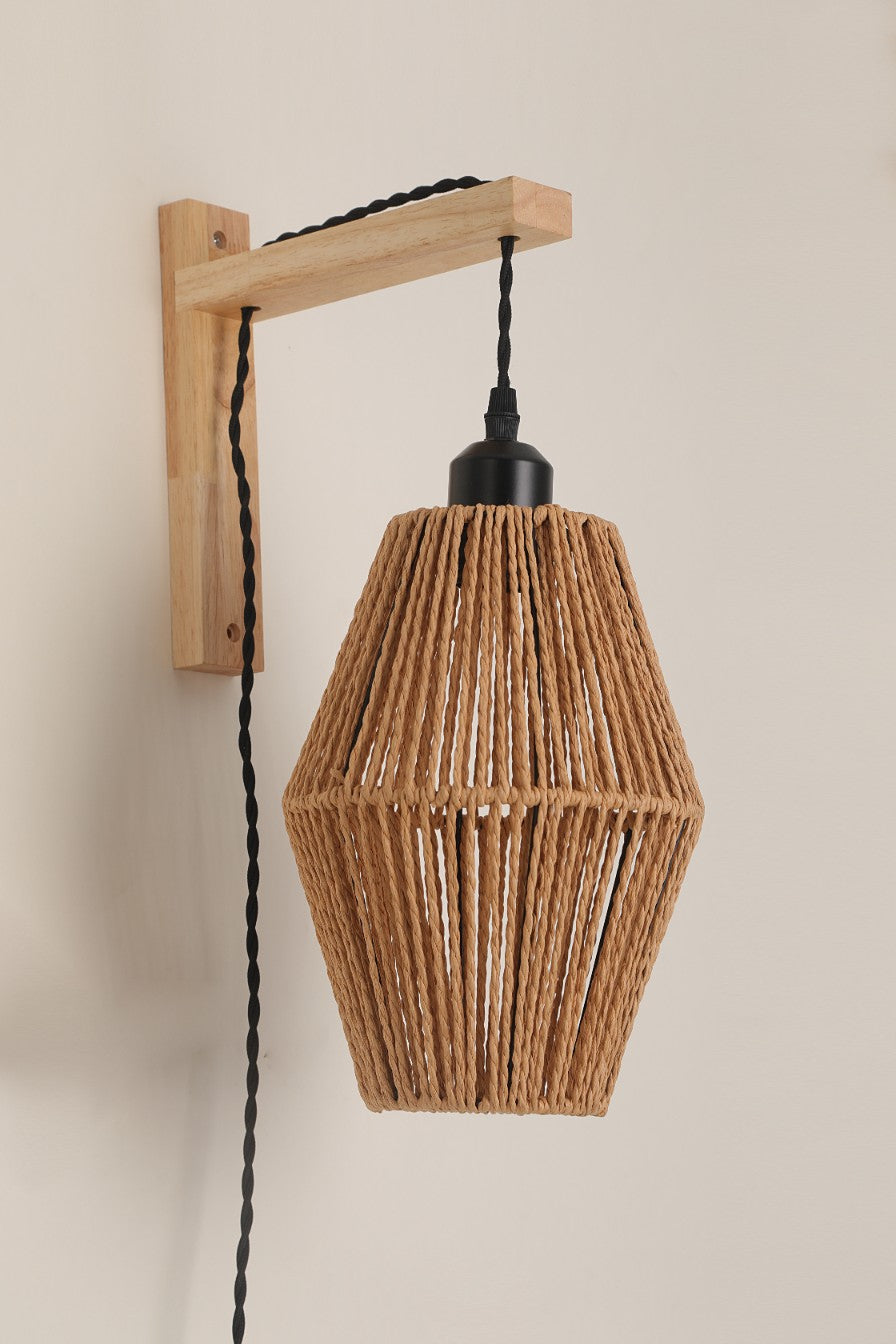 Lampa Ścienna SIBU kinkiet Stylowa ze sznurka styl Boho Ozdobna Naturalna