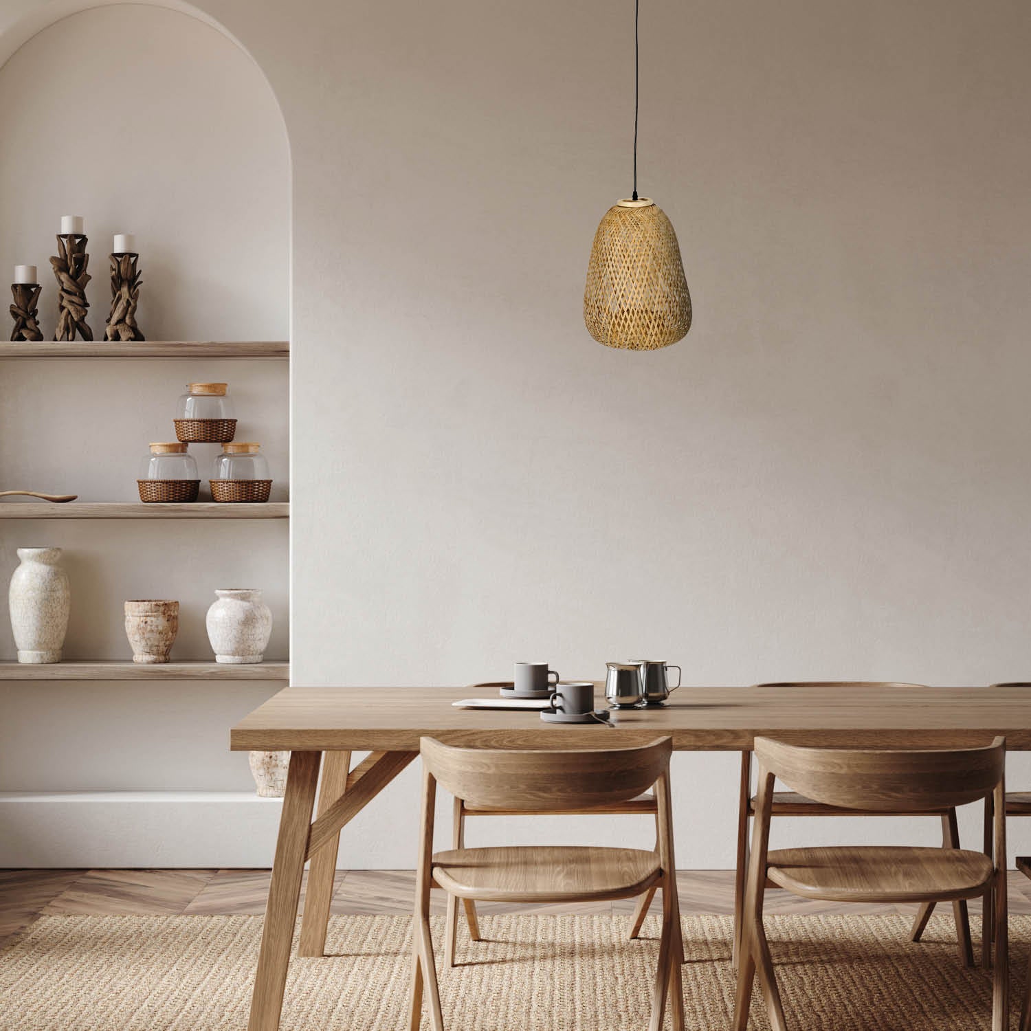 Lampa wisząca w stylu BOHO BEIRUT E27 odcienie czerni i beżu