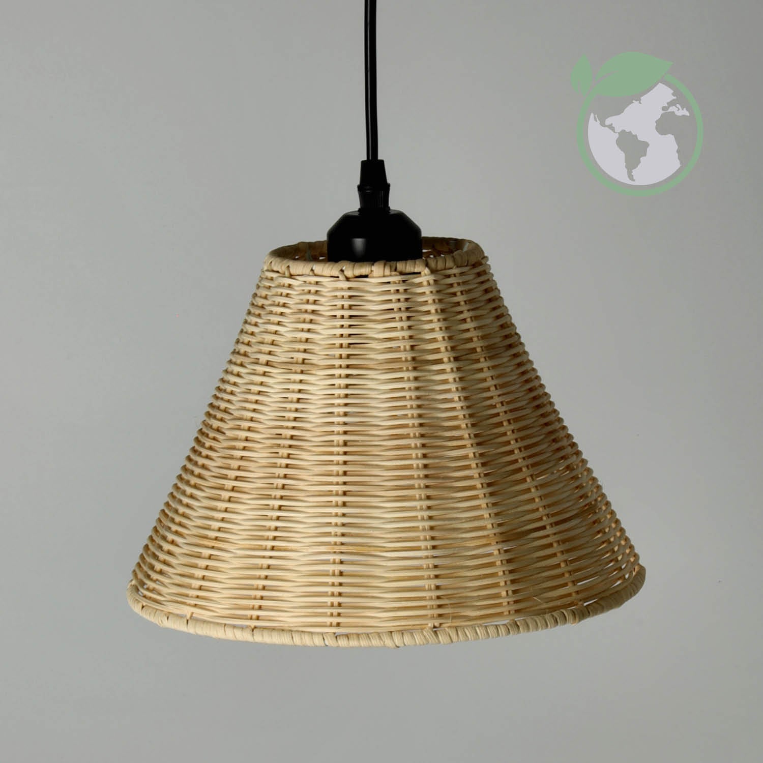 Lampa wisząca z rattanu w stylu BOHO RONDA trzonek E27