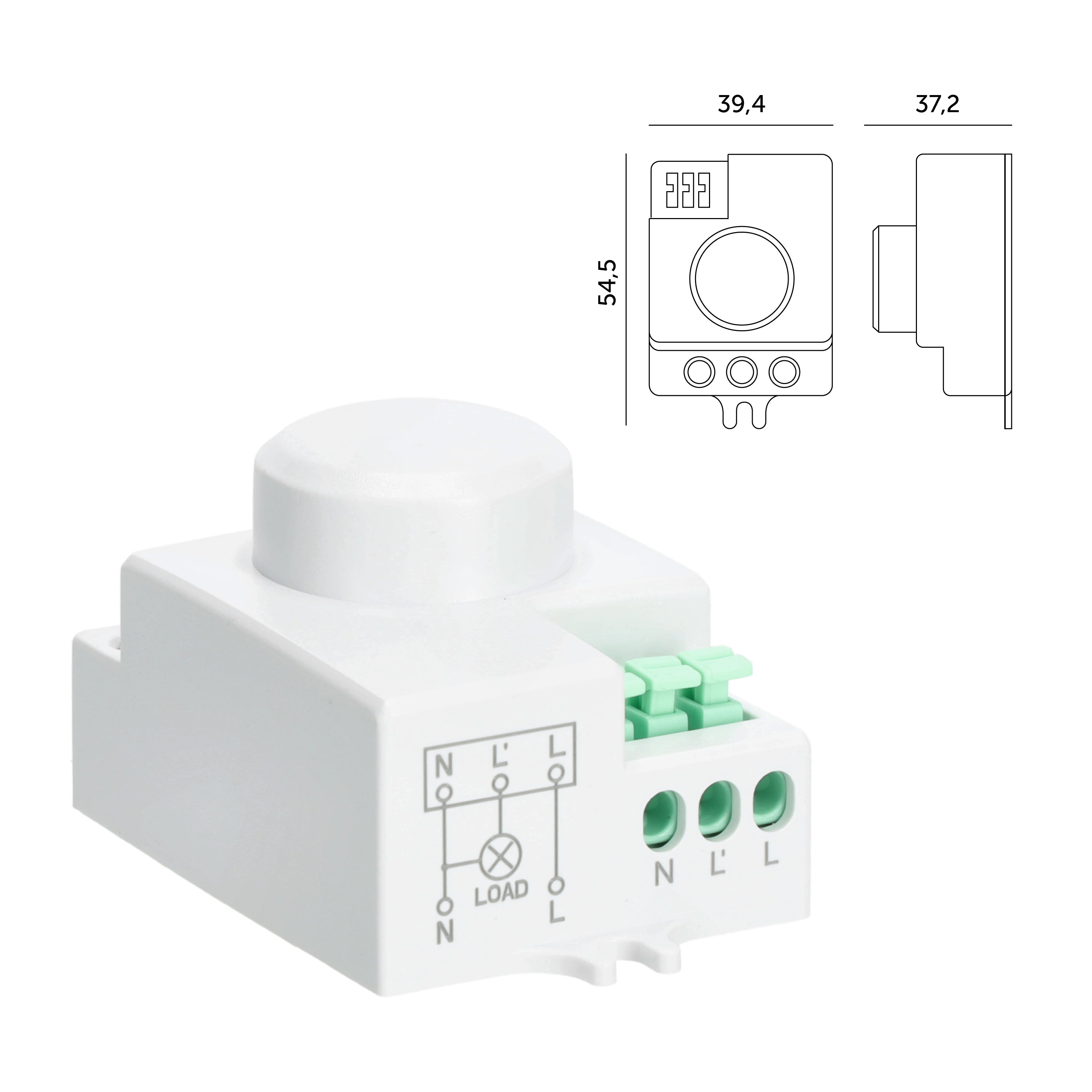 Czujnik ruchu mikrofalowy 360 stopni 1200W 8m