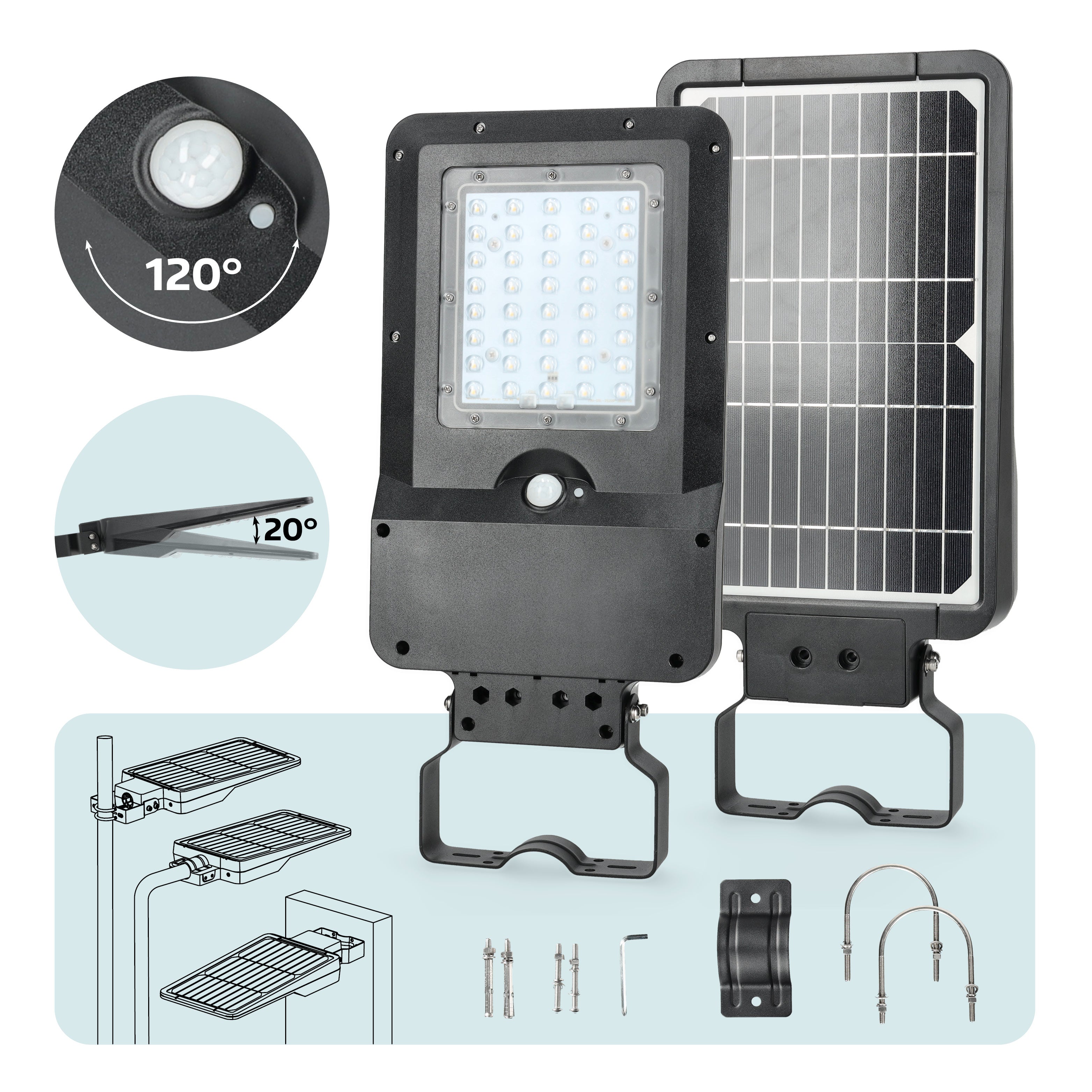 Oprawa solarna LED SOLARE 15W barwa neutralna biała