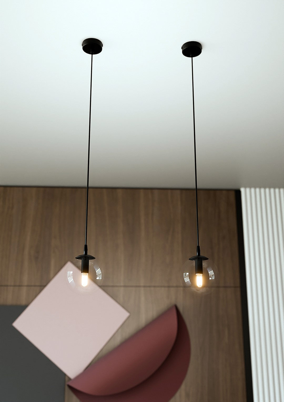 Lampa wisząca VEGAS 1 punkt światła E14 REGULOWANA klosz przeźroczysty