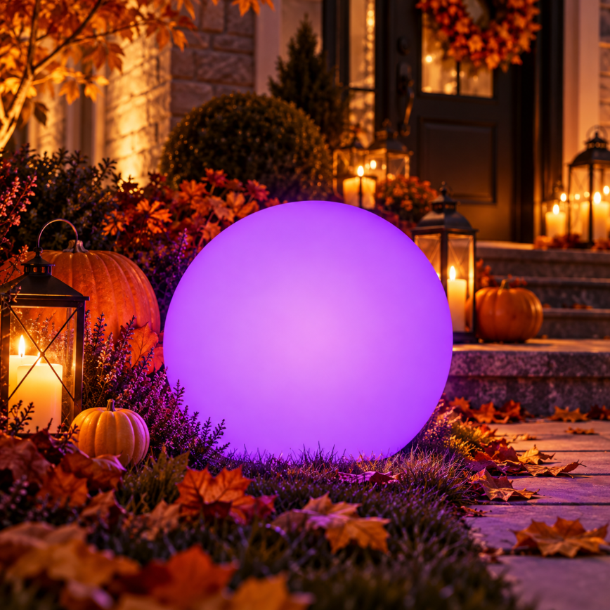 Kula LED Halloween 40 cm solarna RGB USB pilot lampa ogrodowa dekoracja