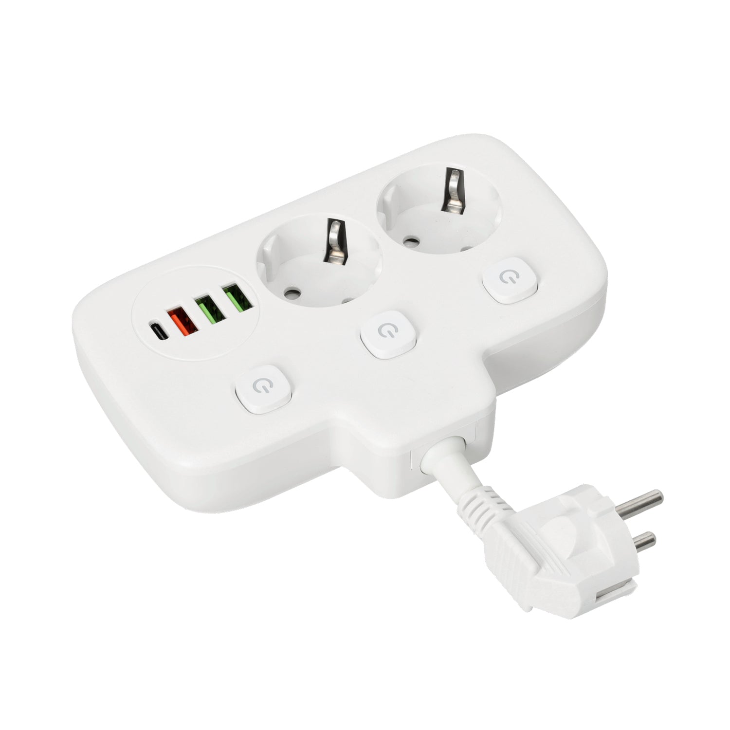 Listwa Zasilająca Wielofunkcyjna Rozdzielacz 2gn + 4x USB Biały Ładowarka