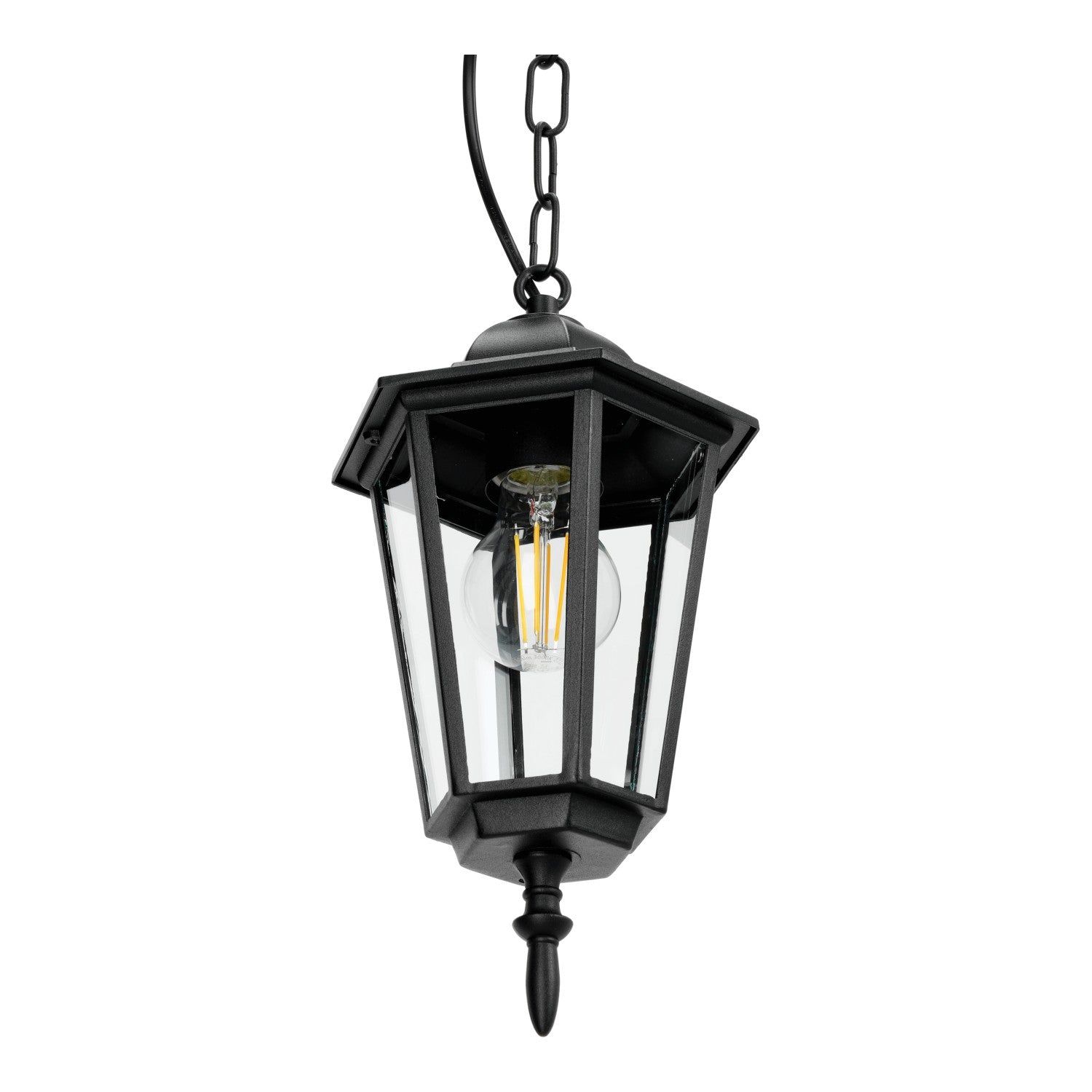 Lampa ogrodowa WISZĄCA czarna ZEWNĘTRZNA latarnia IP54 stylowa E27