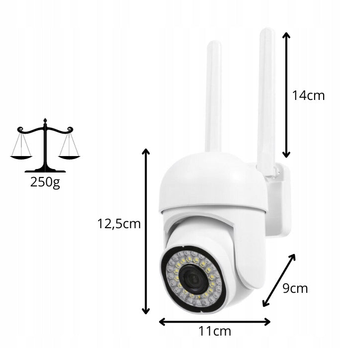 KAMERA OBROTOWA SMART WIFI IP ZEWNĘTRZNA FULL HD 2MP 1080p ZOOM 4x DETEKCJA