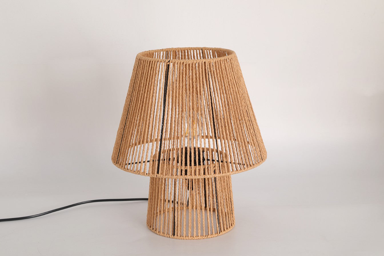 Naturalna Lampa Stołowa BOHO SIMBU LS sznur i metal mała lampka Nocna 1xE27