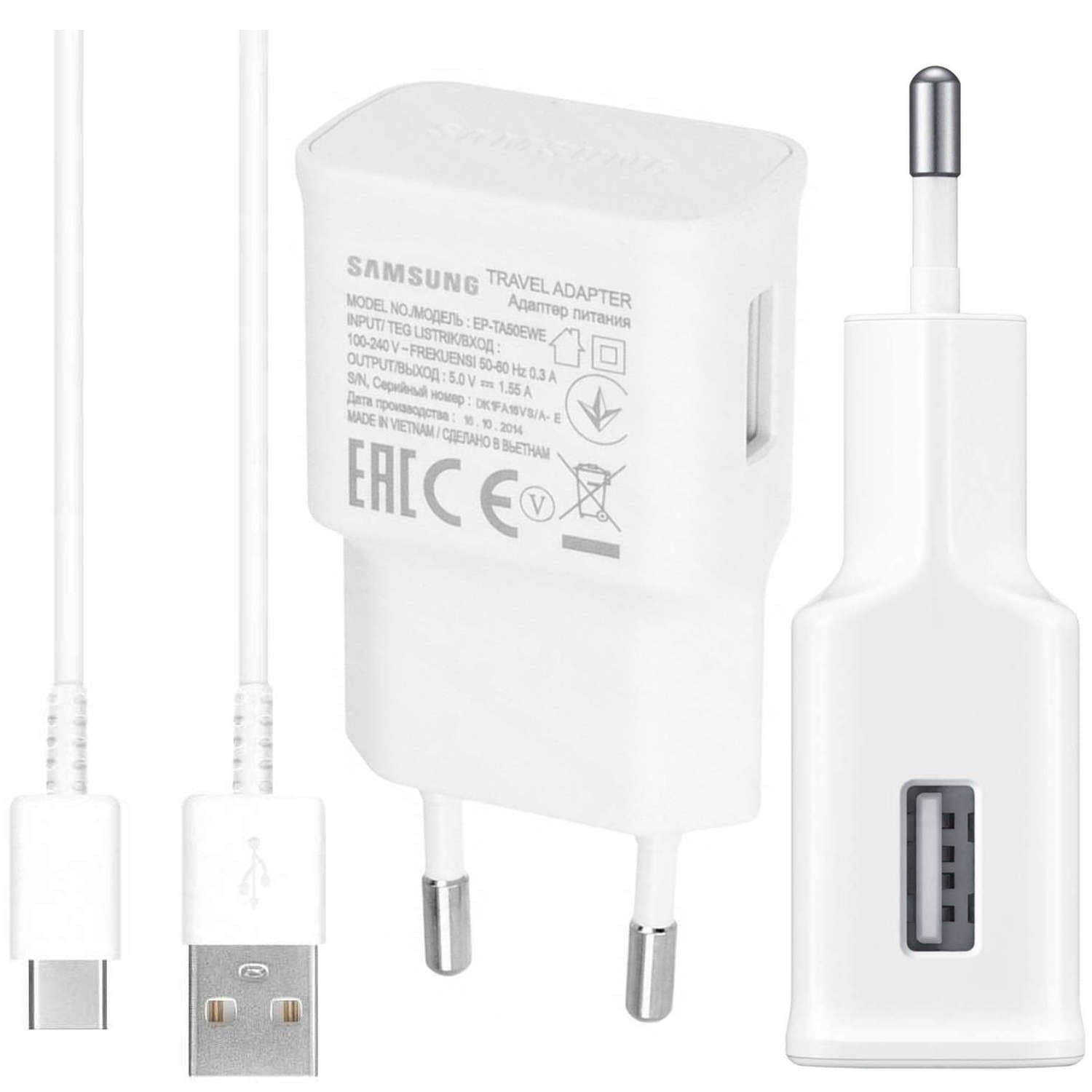 Ładowarka sieciowa SAMSUNG Oryginalna EP-TA50EWE 7.75W + Kabel USB-C 1,5m