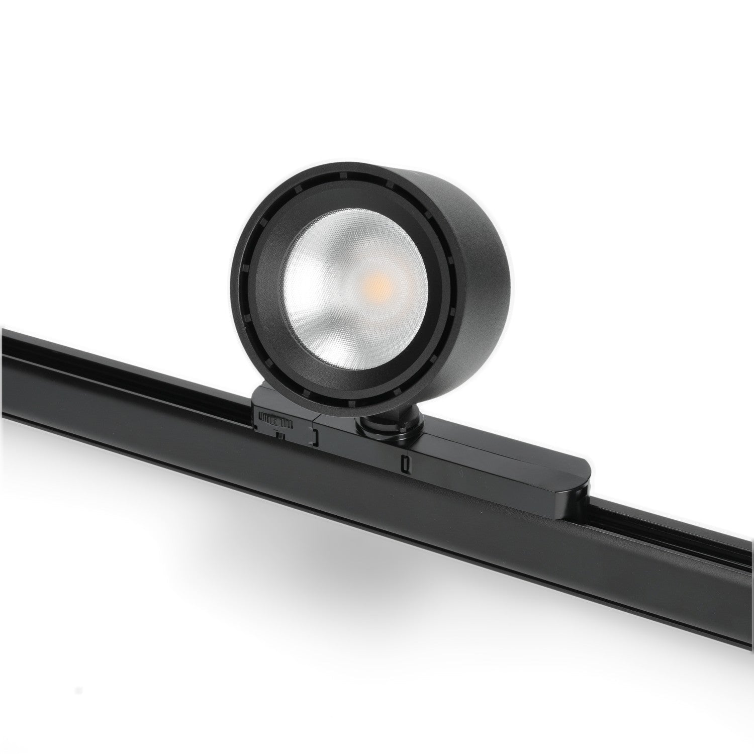 Czarny reflektor szynowy LED BLK 20W o ciepłobiałej barwie światła - LAITICA