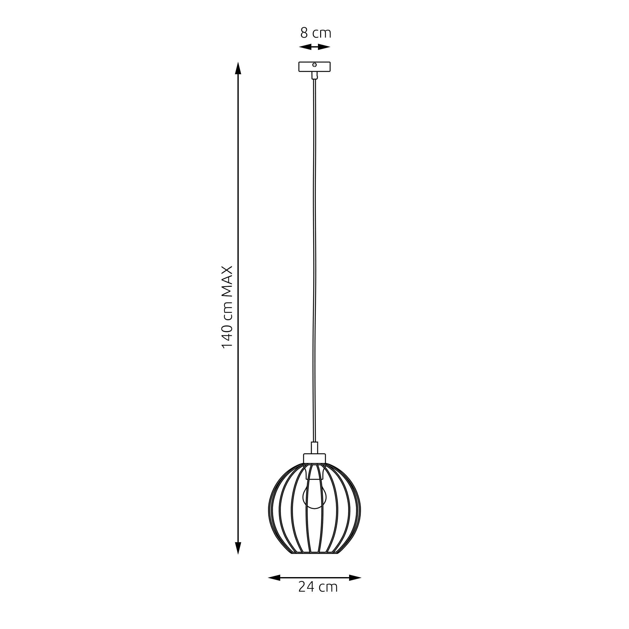 Regulowana Lampa Wisząca LIMA 1-punktowa E27 Czarna Metalowa Okrągły Klosz