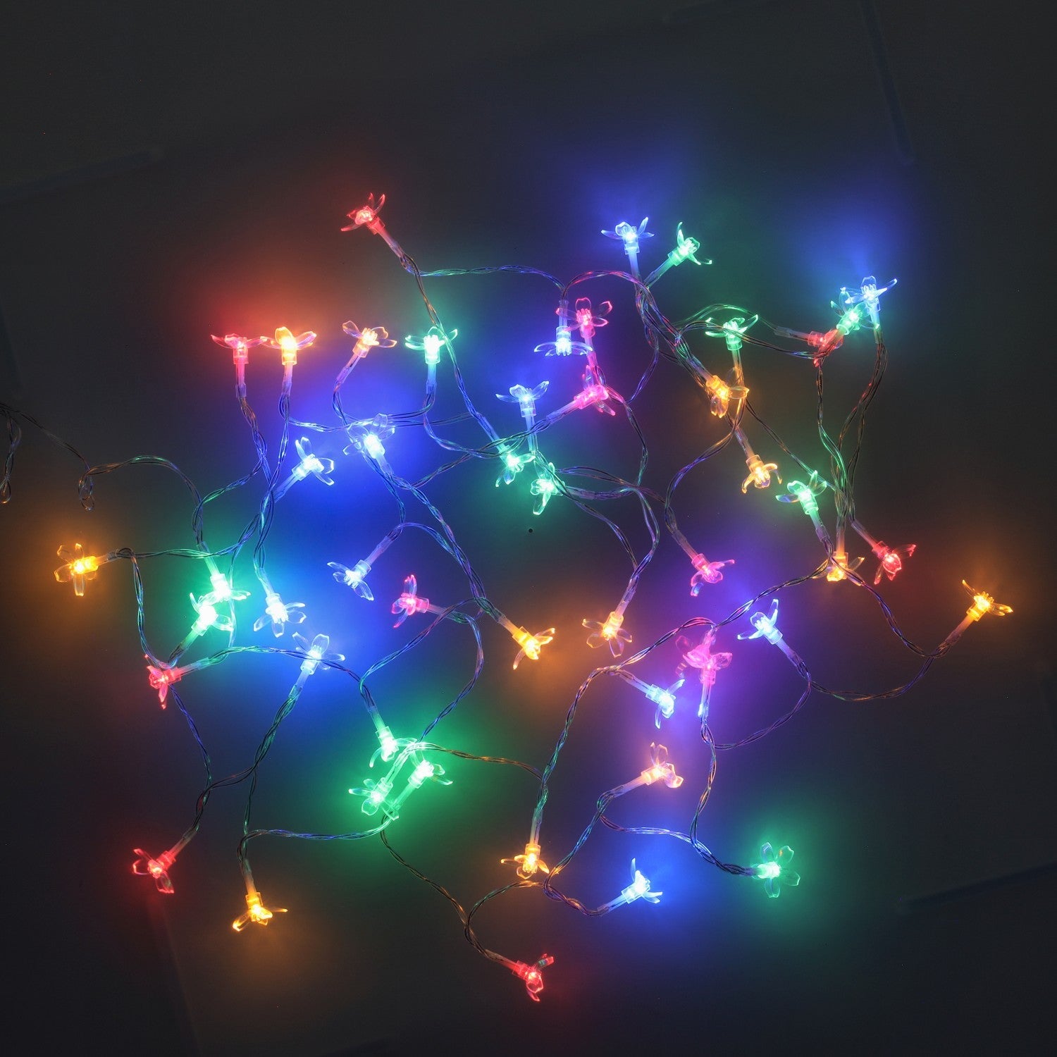 Dekoracyjna lampa ogrodowa kwiatki FLORIS 0,12W RGB solarna 50 kwiatków - LAITICA